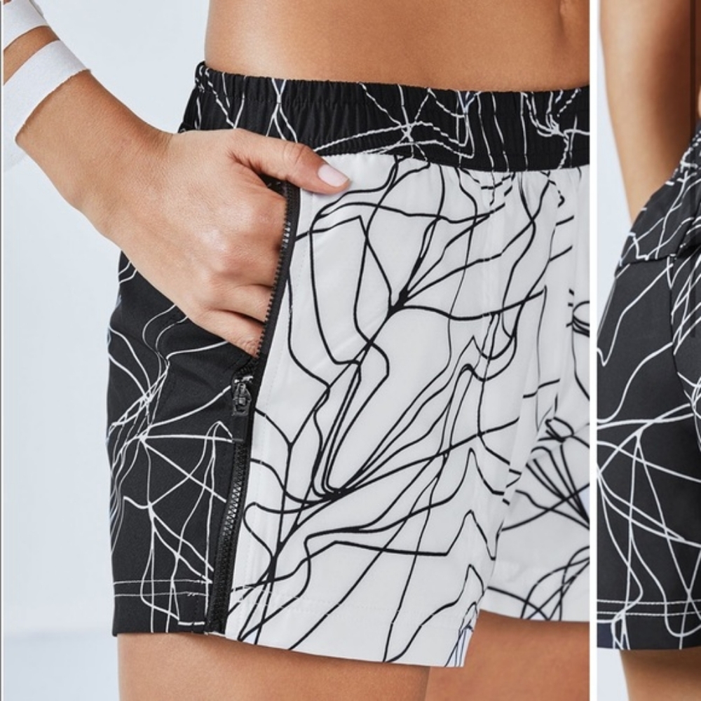 Fabletics athletic shorts. Black and White design. Size: Small.